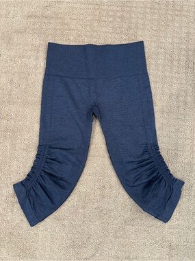 lululemon athletica Navy Ruched Capri Leggings